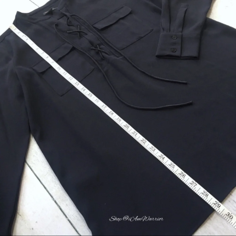 Ann Taylor NWT navy lace up tunic top *shop@iamwarrior
